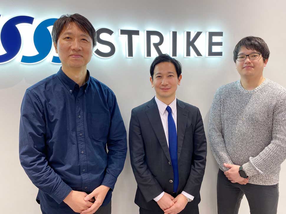 株式会社コンテンツセブン 代表取締役社長 成 七龍 氏、ジャフコグループ株式会社 事業投資部 マネージング・ディレクター 水谷 太志 氏、ストライク長谷川